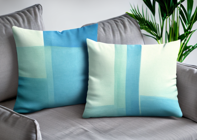 Blue and Green Throw Pillows