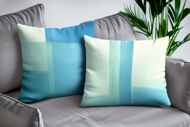 Blue and Green Throw Pillows